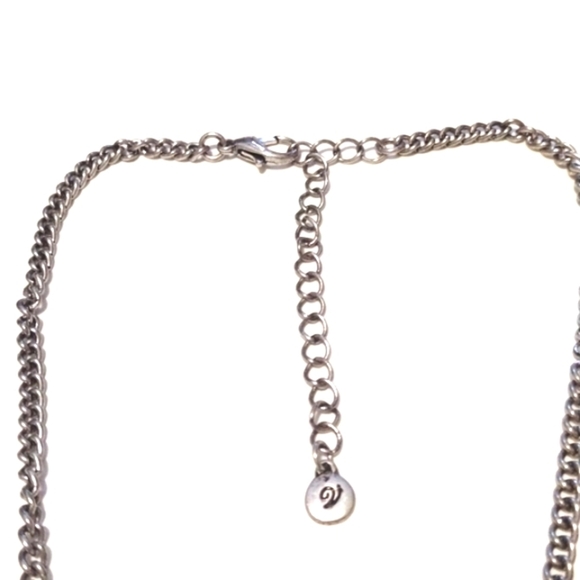 ROXY AND LOLA SILVER-TONE BEADED 3-TONE ROUND METAL PENDANT 17-20" NECKLACE - Picture 5 of 8